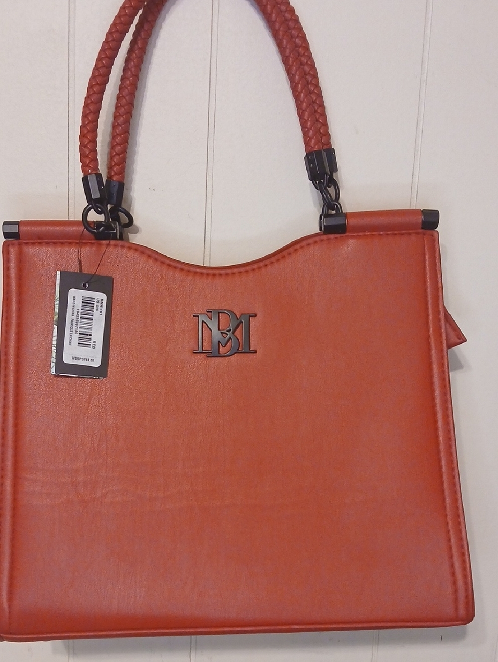 Signature Structured Red Tote Bag